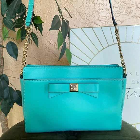 LIKE NEW Tiffany Blue Kate Spade Crossbody - Picture 4 of 5